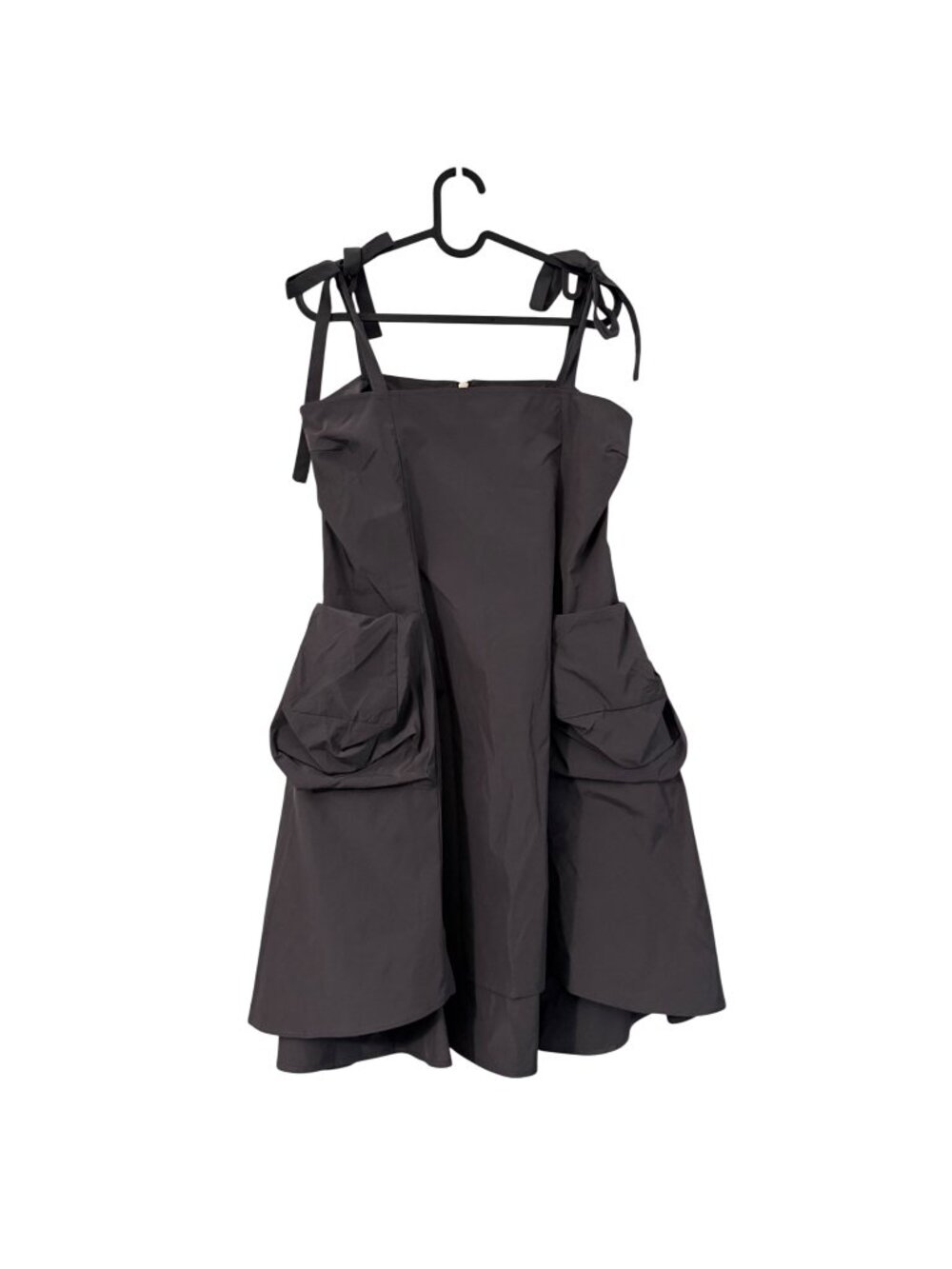 Unif Gray Grunge Punk Slouchy Pocket Tie Straps A Line Dress Womens Small